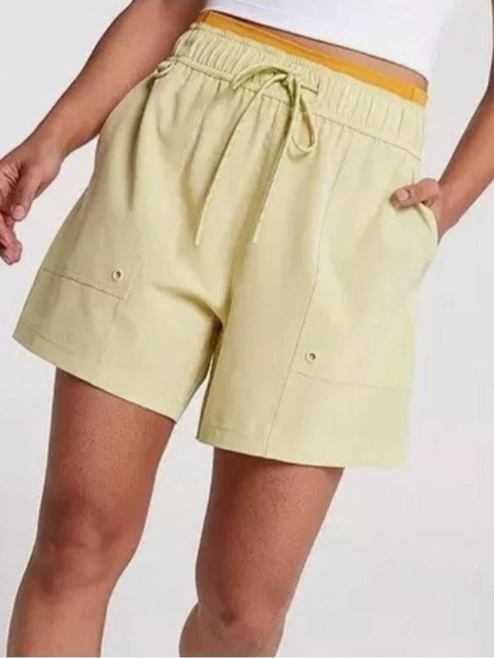 CALIA by Carrie Underwood High-Waist Drawstring Shorts in Sage
